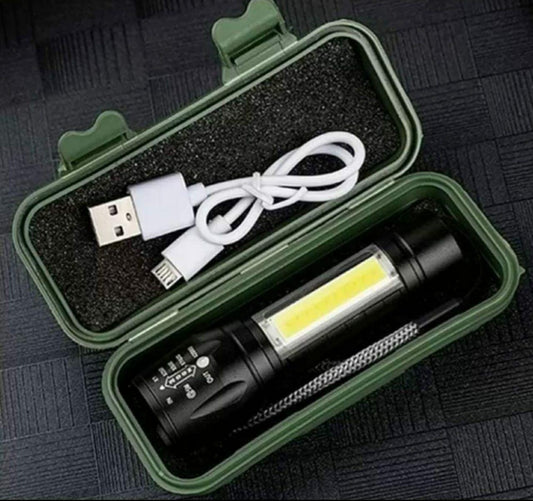 HOME BOX- Mini USB Rechargeable Torch Light Super Bright Pocket size.