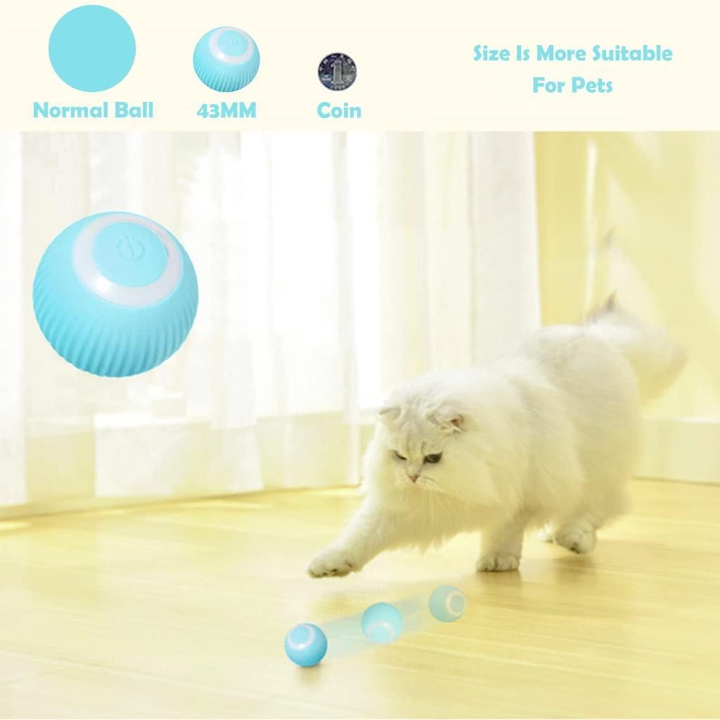 HOME BOX- "SpinPurr Interactive Cat Toy: Rechargeable Rotating Ball with LED"