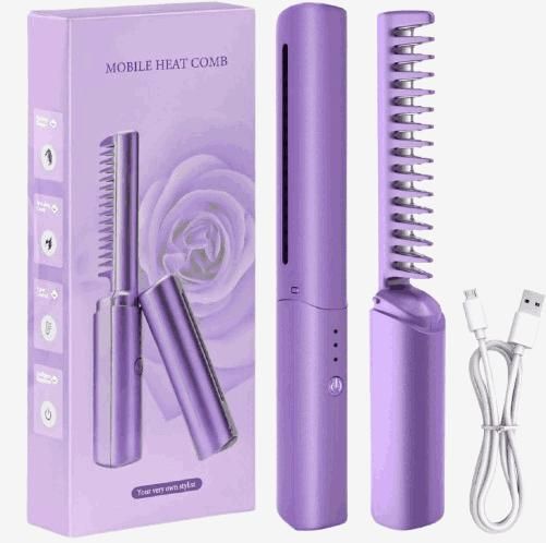 HOME BOX- LuxePro Portable Mini Hair Straightener Rechargeable.