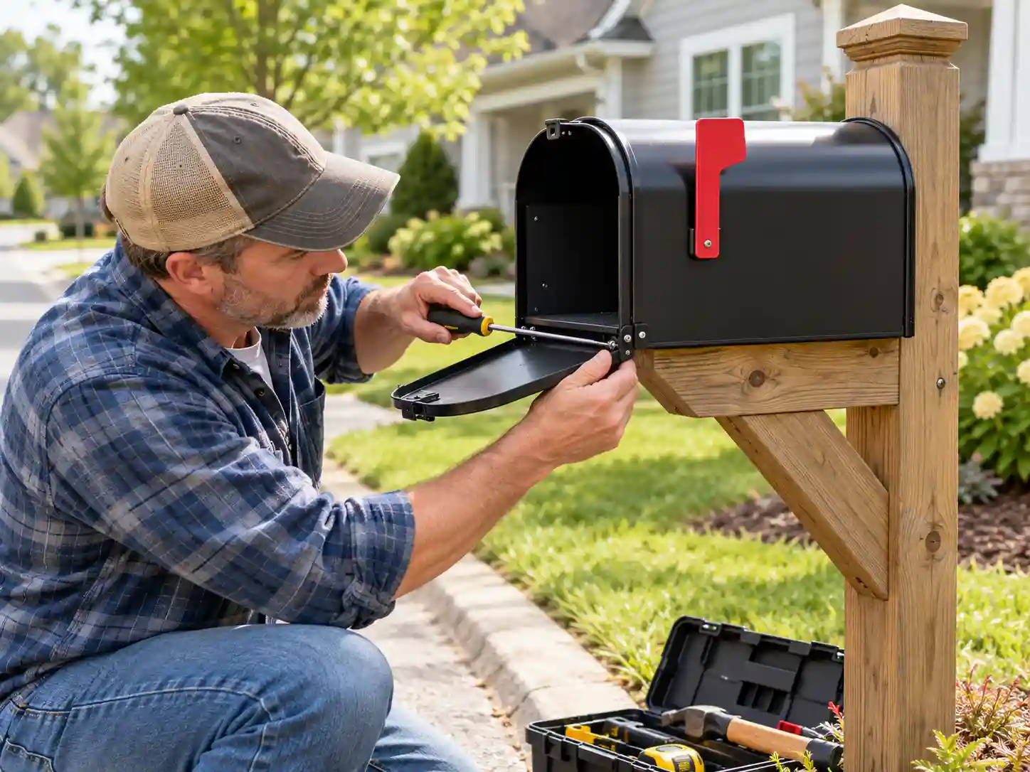 how to fix a mailbox door