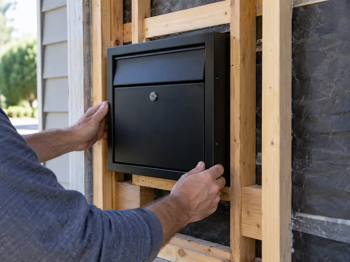 how to install a recessed mailbox in a framed wall
