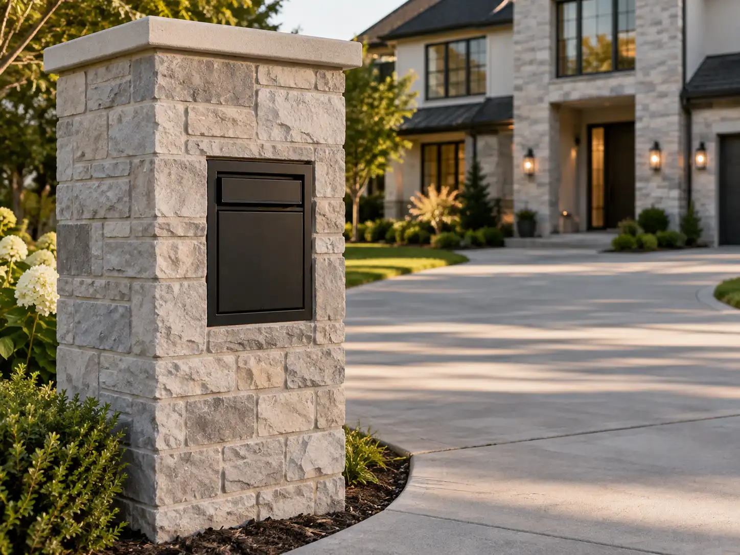 recessed mailbox in a stone column 2