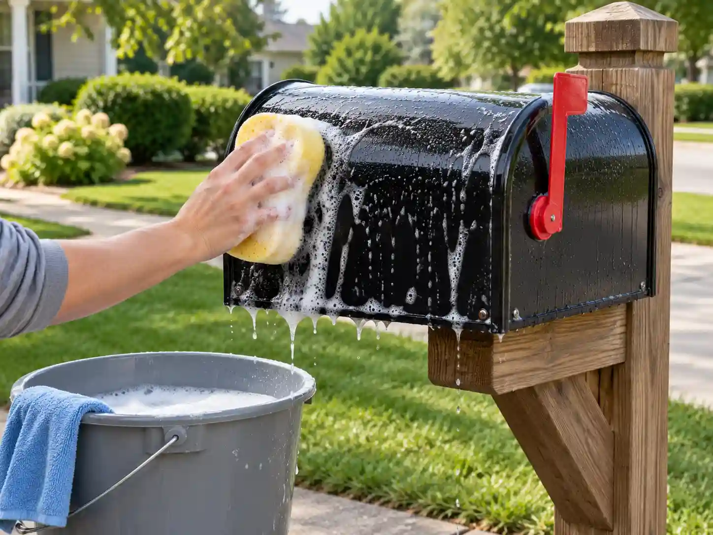how to clean a mailbox before painting