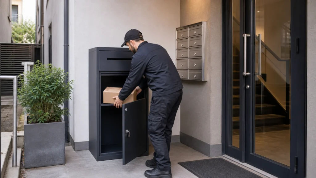 medium parcel box for rental building entrances