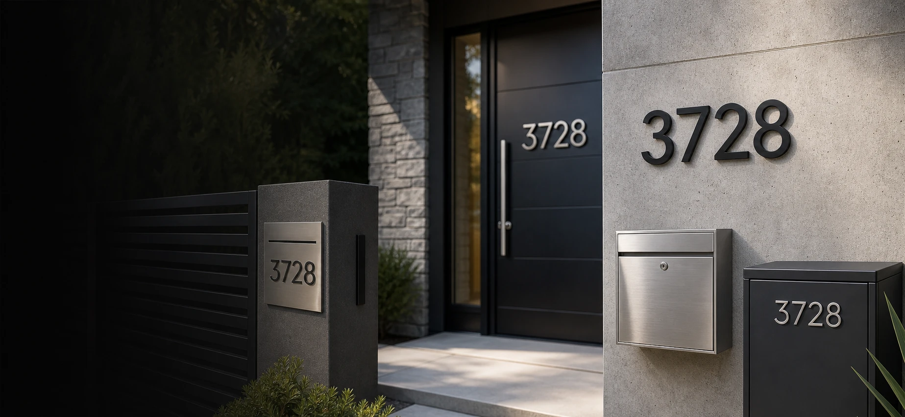 Custom metal house numbers for doors walls mailboxes parcel boxes gates and address signage projects