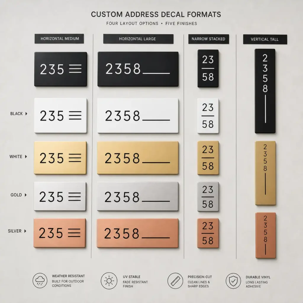 custom address decals for letterboxes and parcel boxes