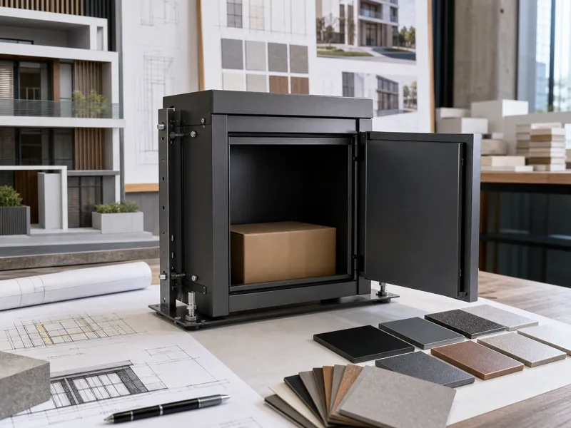 Custom parcel boxes for architects builders and property projects requiring size finish and installation flexibility.