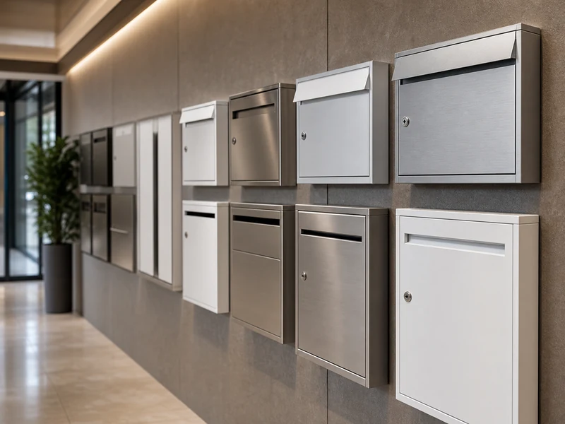 Wall mounted letterboxes made with powder coated steel, stainless steel and aluminum finishes