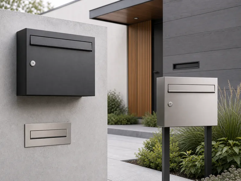 Wall mounted and freestanding metal letterboxes with custom size, color and structure options for residential entrances