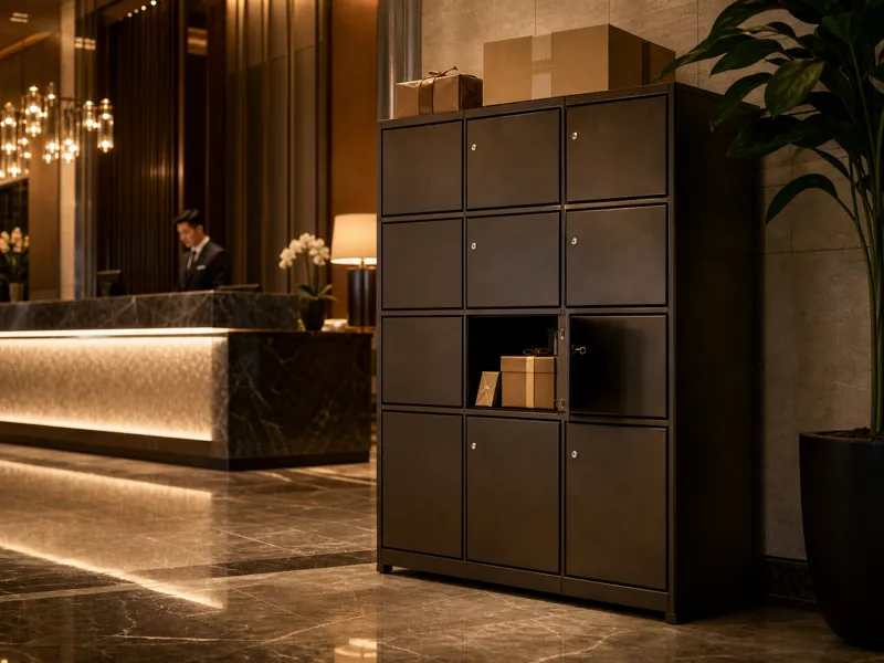Practical parcel boxes for hotels resorts serviced apartments and guest package management.
