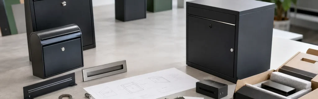 OEM mailbox and parcel box prototypes checked for size, structure, finish, logo, lock and packaging before bulk production