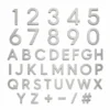 Self adhesive brushed stainless steel house numbers and letters set including 0-9 A-Z and selected symbols