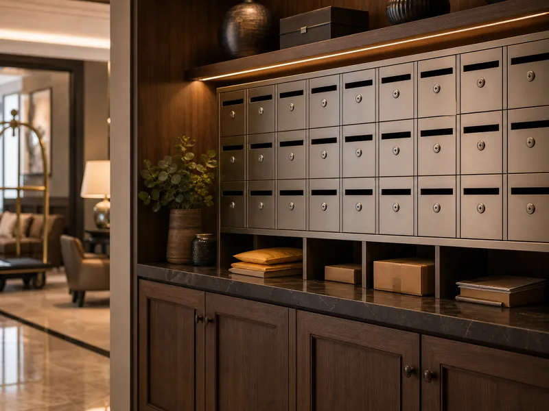 Hotel and serviced apartment letterboxes for guest mail management and small parcel organization
