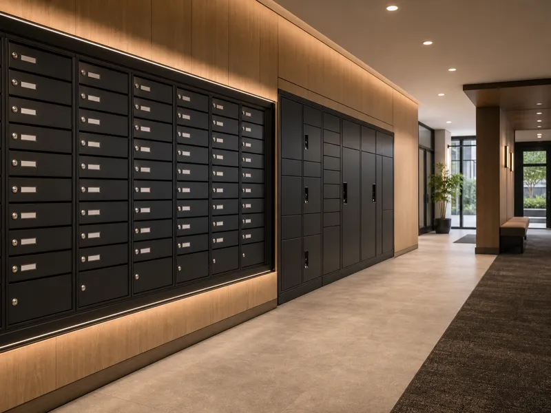 Multi-unit letterbox wall and parcel compartments for apartments, condos, and shared residential entrances