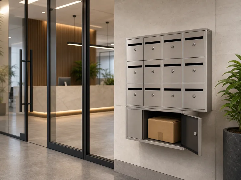 Office entrance letter boxes for business mail, documents, and small package delivery