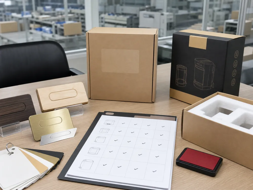 OEM logo samples, packaging proof, protective insert and approval documents prepared before bulk production