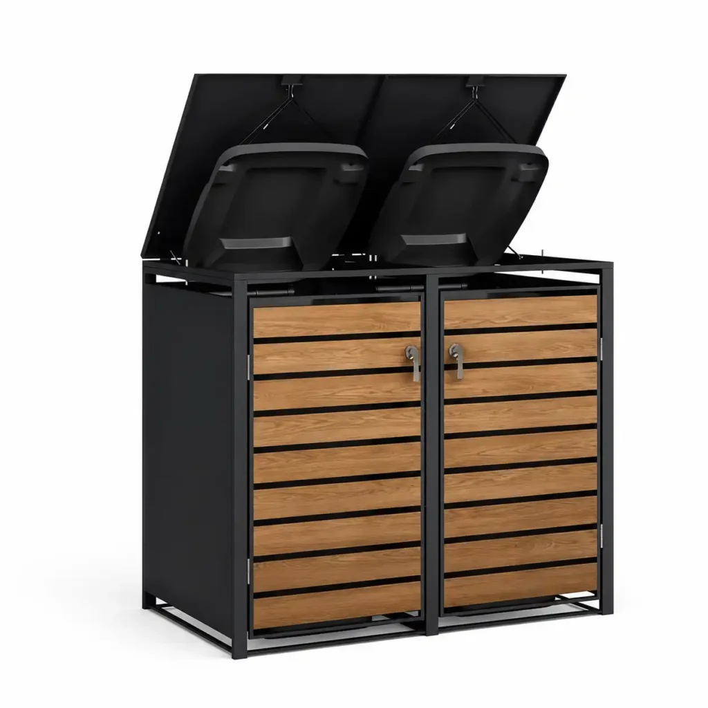 2 bin trash bin enclosure