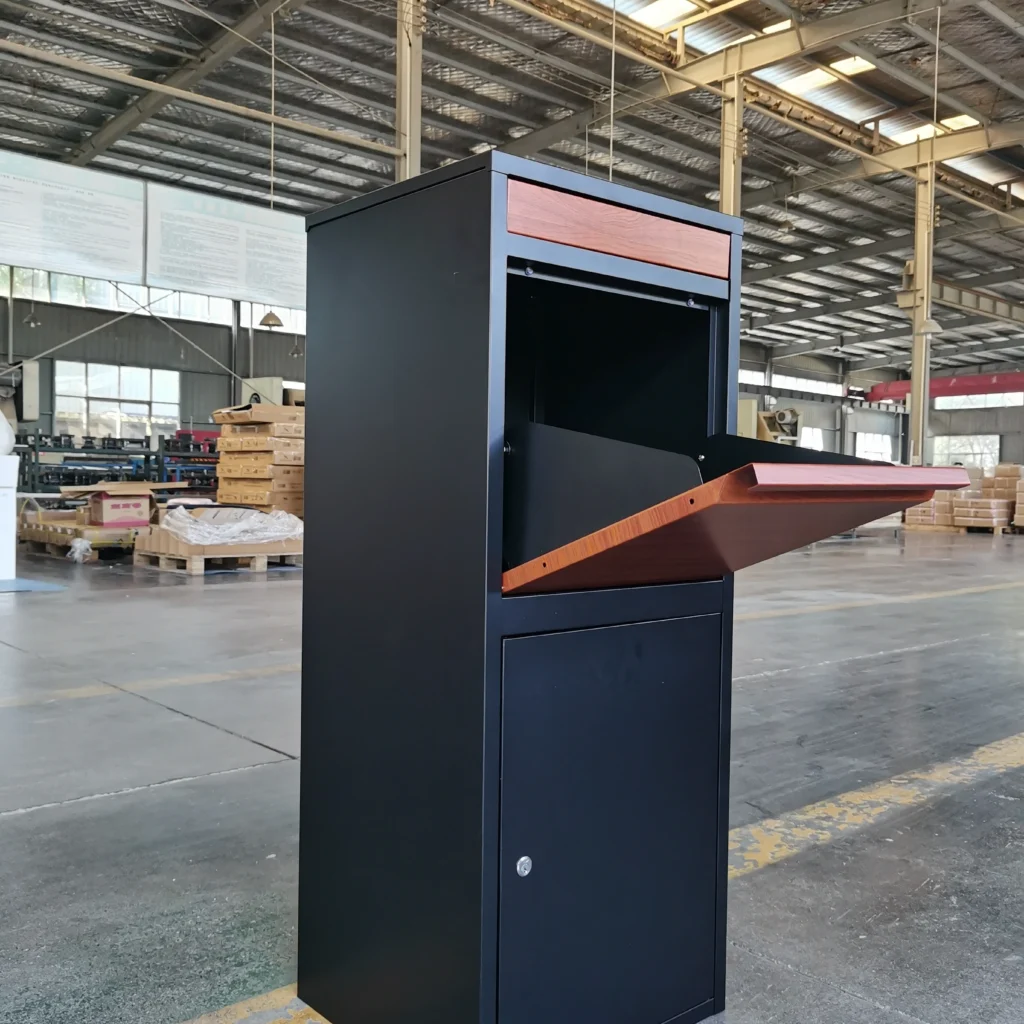 custom front access secure package delivery box | fa01
