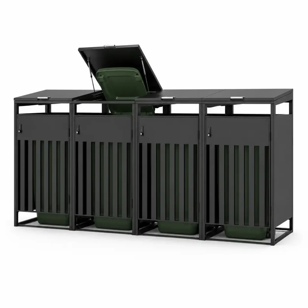 multi bin trash enclosure