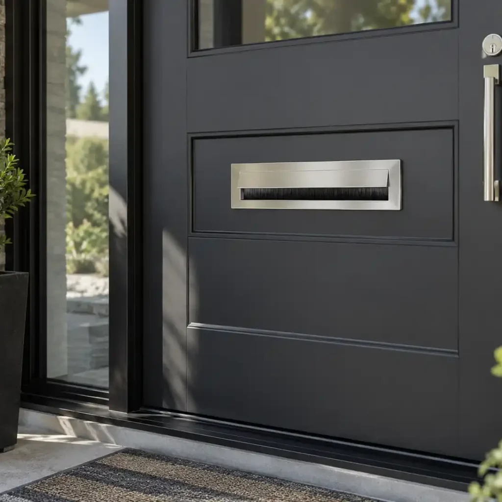 custom mail slot with brush seal
