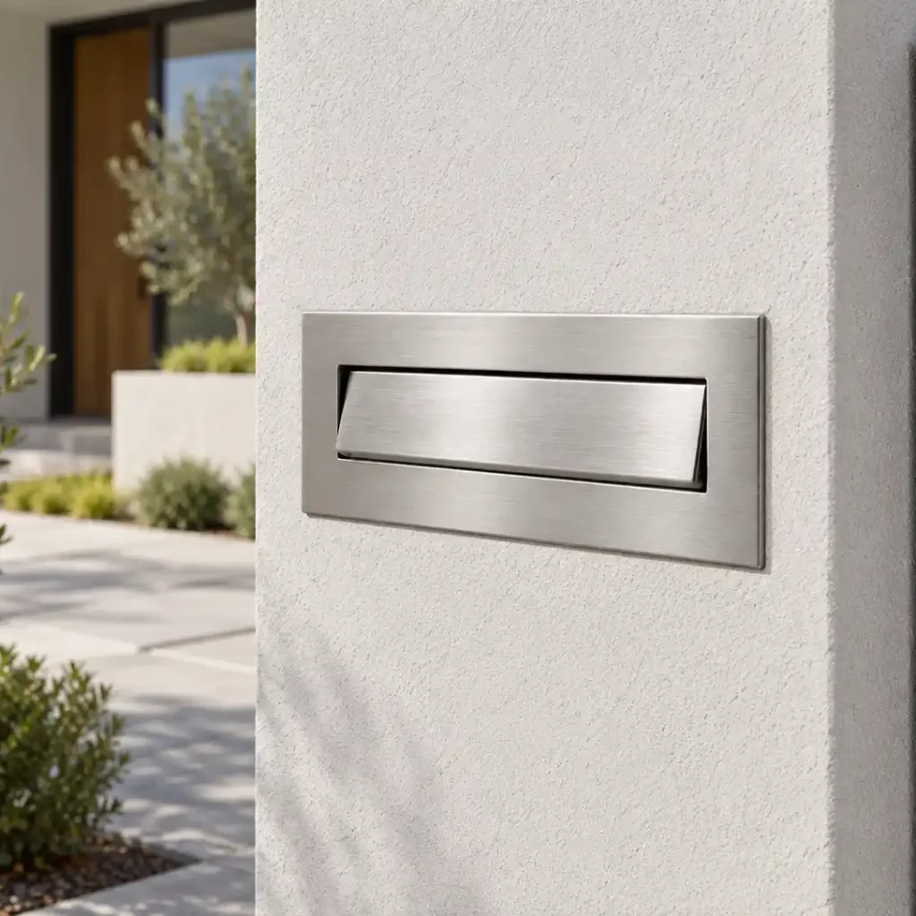custom through wall mail slot with sleeve