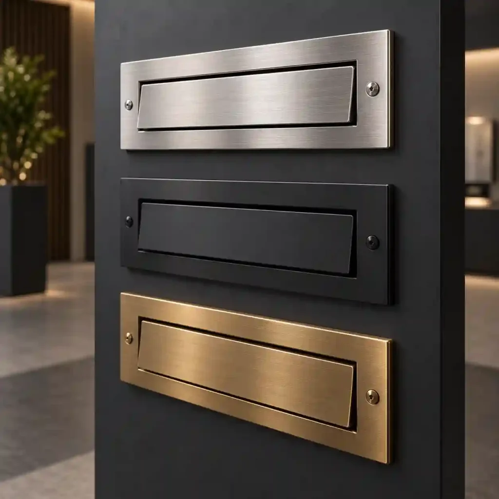 metal mail slot finish options