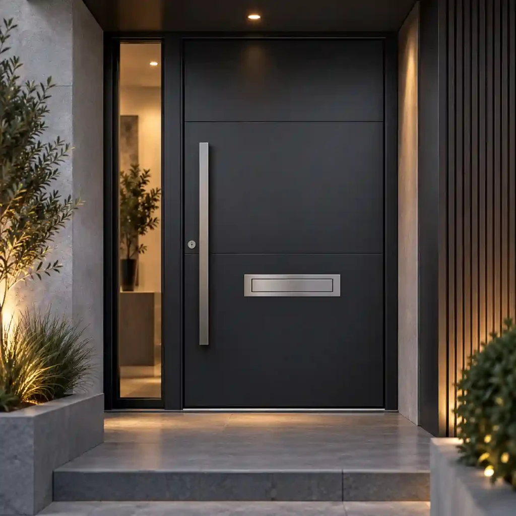 modern mail slot for contemporary door