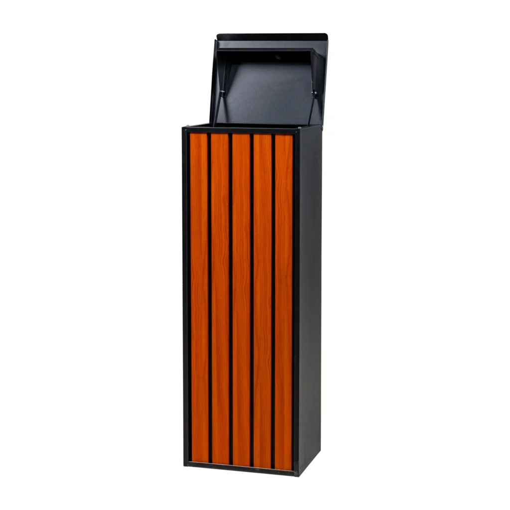custom rear access package delivery box in durable wood | ra04