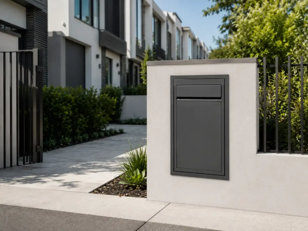 rear access parcel box for residential developments