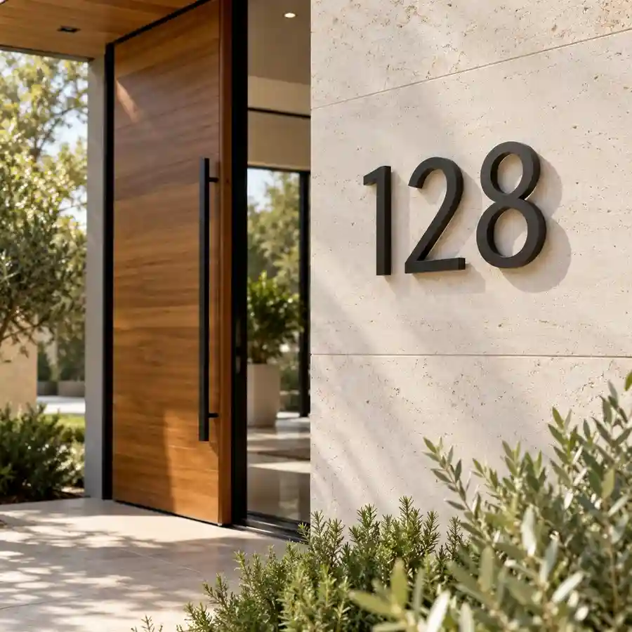 floating house numbers architectural