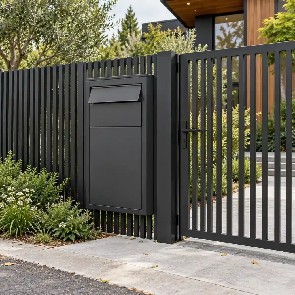 04 gate fence integrated parcel box