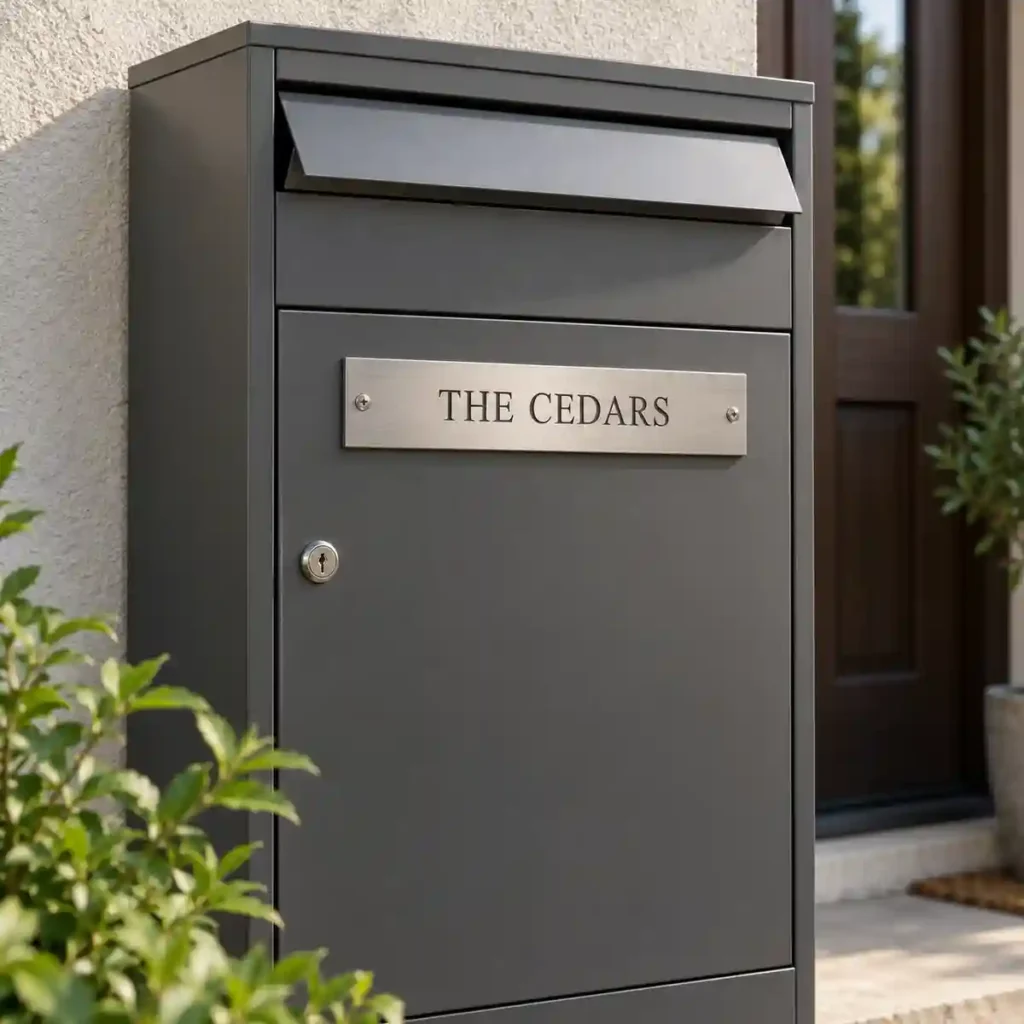 05 parcel box custom nameplate