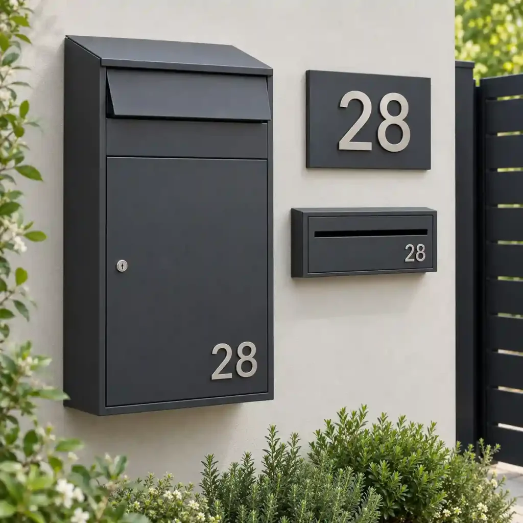 08 parcel box matching house signs