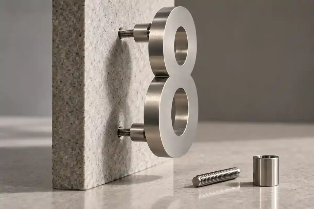 floating house numbers mounting shadow