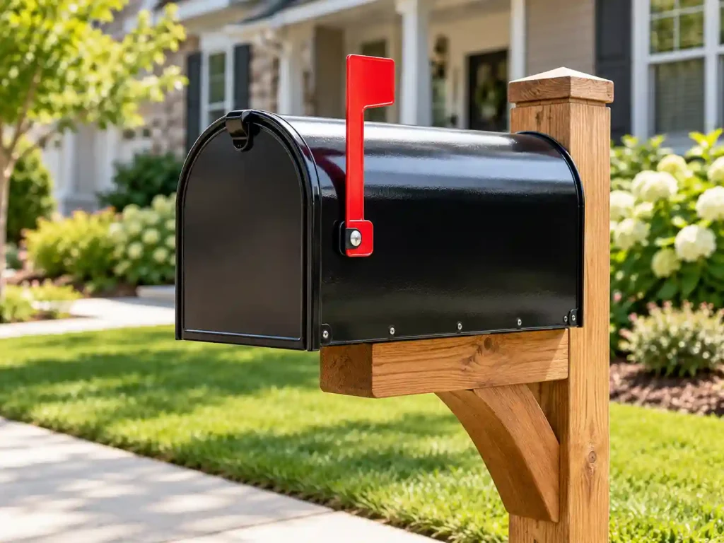 finished repainted metal mailbox
